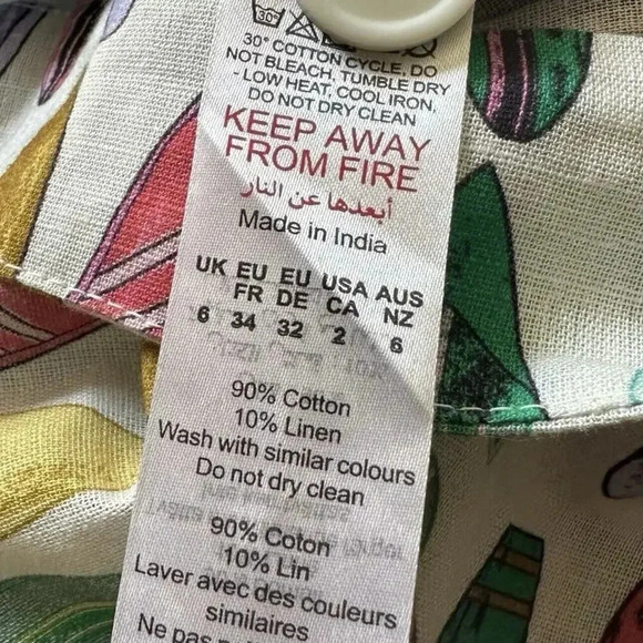 Nasty Gal Surf Board Print Wide Leg Trouser Pants Size 2 NWT - Picture 9 of 9